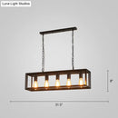 GobekUsa Black Industrial Rectangular Island Pendant Metallic Ceiling Light Fixture