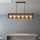 GobekUsa Black Industrial Rectangular Island Pendant Metallic Ceiling Light Fixture