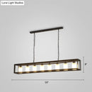 GobekUsa Black Industrial Rectangular Island Pendant Metallic Ceiling Light Fixture