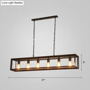 GobekUsa Black Industrial Rectangular Island Pendant Metallic Ceiling Light Fixture
