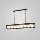 GobekUsa Black Industrial Rectangular Island Pendant Metallic Ceiling Light Fixture