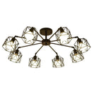 GobekUsa Black Iron Cage Chandelier: Adjustable Spider Design Modern Ceiling Lamp