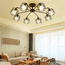 GobekUsa Black Iron Cage Chandelier: Adjustable Spider Design Modern Ceiling Lamp