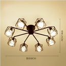 GobekUsa Black Iron Cage Chandelier: Adjustable Spider Design Modern Ceiling Lamp