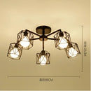 GobekUsa Black Iron Cage Chandelier: Adjustable Spider Design Modern Ceiling Lamp