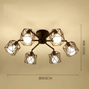 GobekUsa Black Iron Cage Chandelier: Adjustable Spider Design Modern Ceiling Lamp