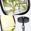 GobekUsa Black Iron Cage Pendant Light with Glass Cloth Shade E14 Loft Hanging Lamp