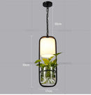 GobekUsa Black Iron Cage Pendant Light with Glass Cloth Shade E14 Loft Hanging Lamp