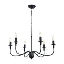 GobekUsa Black Iron Chandelier LED Candle Light Fixture for Home & Hospitality