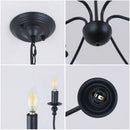 GobekUsa Black Iron Chandelier LED Candle Light Fixture for Home & Hospitality