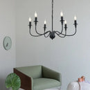 GobekUsa Black Iron Chandelier LED Candle Light Fixture for Home & Hospitality