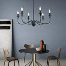 GobekUsa Black Iron Chandelier LED Candle Light Fixture for Home & Hospitality