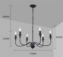 GobekUsa Black Iron Chandelier LED Candle Light Fixture for Home & Hospitality