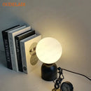 GobekUsa Black Iron Glass Ball Table Lamps - Nordic LED Lighting Fixture for Home Decor