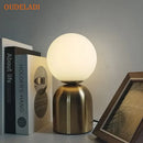 GobekUsa Black Iron Glass Ball Table Lamps - Nordic LED Lighting Fixture for Home Decor