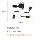 Industrial black iron kitchen ceiling lamp with 4 lights by Decorbites