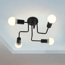Industrial black iron kitchen ceiling lamp with 4 lights by Decorbites