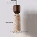 GobekUsa Black Iron LED Pendant Lights Stone Wabi Sabi Hanging Lamp Hallway Decor