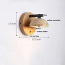 GobekUsa Black Iron LED Wall Light Fixture Coffee Nordic Wood Switch Bedside Lamp