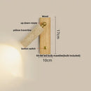 GobekUsa Black Iron LED Wall Light Fixture Coffee Nordic Wood Switch Bedside Lamp