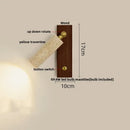 GobekUsa Black Iron LED Wall Light Fixture Coffee Nordic Wood Switch Bedside Lamp