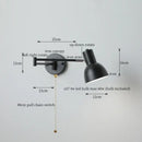 GobekUsa Black Iron LED Wall Sconce for Home Decor - Modern Nordic Style