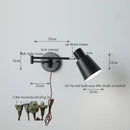 GobekUsa Black Iron LED Wall Sconce for Home Decor - Modern Nordic Style