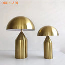 GobekUsa Black Iron Mushroom Table Lamp, Nordic Design, Gold Accent, Living Room Bedroom Light