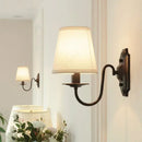 GobekUsa Black Iron Wall Lamp: Elegant Rural Bedroom & Living Room Sconce with European Flair