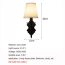 GobekUsa Black Iron Wall Lamp Retro Bedroom Hotel European Living Room Sconce