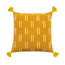 Woven black ivory mustard tassel cushion cover living room set of 6 by Decorbites