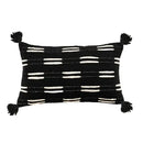 Woven black ivory mustard tassel cushion cover living room set of 6 by Decorbites