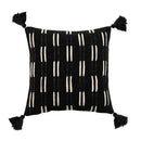 Woven black ivory mustard tassel cushion cover living room set of 6 by Decorbites