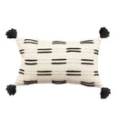 Woven black ivory mustard tassel cushion cover living room set of 6 by Decorbites