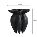 GobekUsa Black Jellyfish Petal Vase - Artistic Home Décor Handicraft