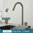 GobekUsa Black Kitchen Faucet 4 Function Brass Single Hole Mixer Deck Mounted