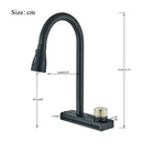 GobekUsa Black Kitchen Faucet 4 Function Brass Single Hole Mixer Deck Mounted
