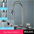 GobekUsa Black Kitchen Faucet: Flexible Pull Out 3 Nozzle Mixer Tap