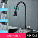 GobekUsa Black Kitchen Faucet: Flexible Pull Out 3 Nozzle Mixer Tap