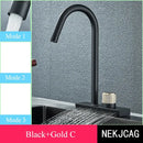 GobekUsa Black Kitchen Faucet: Flexible Pull Out 3 Nozzle Mixer Tap