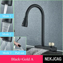 GobekUsa Black Kitchen Faucet: Flexible Pull Out 3 Nozzle Mixer Tap