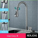 GobekUsa Black Kitchen Faucet: Flexible Pull Out 3 Nozzle Mixer Tap