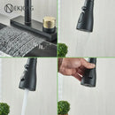 GobekUsa Black Kitchen Faucet: Flexible Pull Out 3 Nozzle Mixer Tap