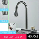 GobekUsa Black Kitchen Faucet: Flexible Pull Out 3 Nozzle Mixer Tap