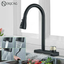 GobekUsa Black Kitchen Faucet: Flexible Pull Out 3 Nozzle Mixer Tap