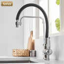 GobekUsa Black Kitchen Faucet Mixer Tap 360° Rotation Water Features