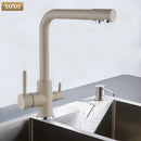 GobekUsa Black Kitchen Faucet Mixer Tap 360° Rotation Water Features