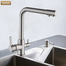 GobekUsa Black Kitchen Faucet Mixer Tap 360° Rotation Water Features