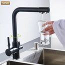 GobekUsa Black Kitchen Faucet Mixer Tap 360° Rotation Water Features