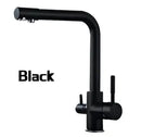 GobekUsa Black Kitchen Faucet Mixer Tap 360° Rotation Water Features